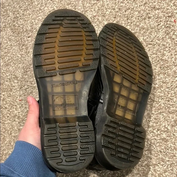 Vintage Dr. Martens Mary Jane Tooled Floral Black Leather Buckle Shoes Size 7 - Picture 3 of 12